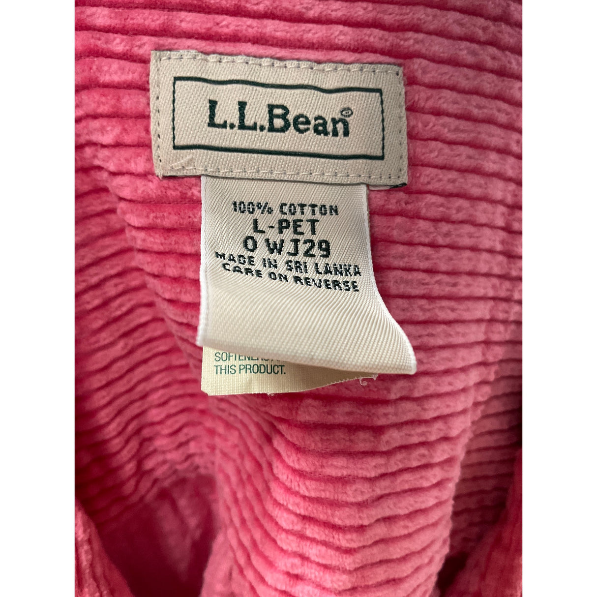 L.L. BEAN Pink Cotton Jacket - Women's Size L