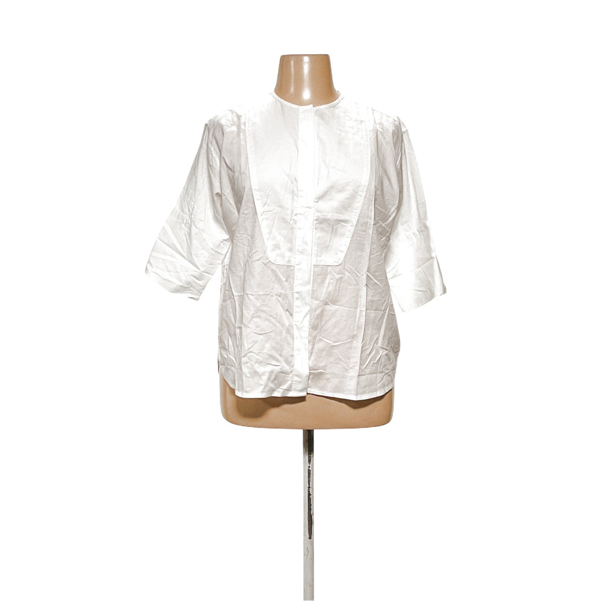 J. Crew White Button-Up Top M