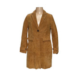 Isaac Mizrahi Brown Leather Overcoat - Size 12