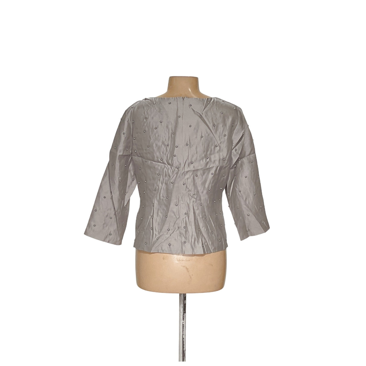 Talbots Gray Silk Blouse