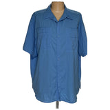 Columbia Short Sleeve Button-Up Shirt, Blue, 3X