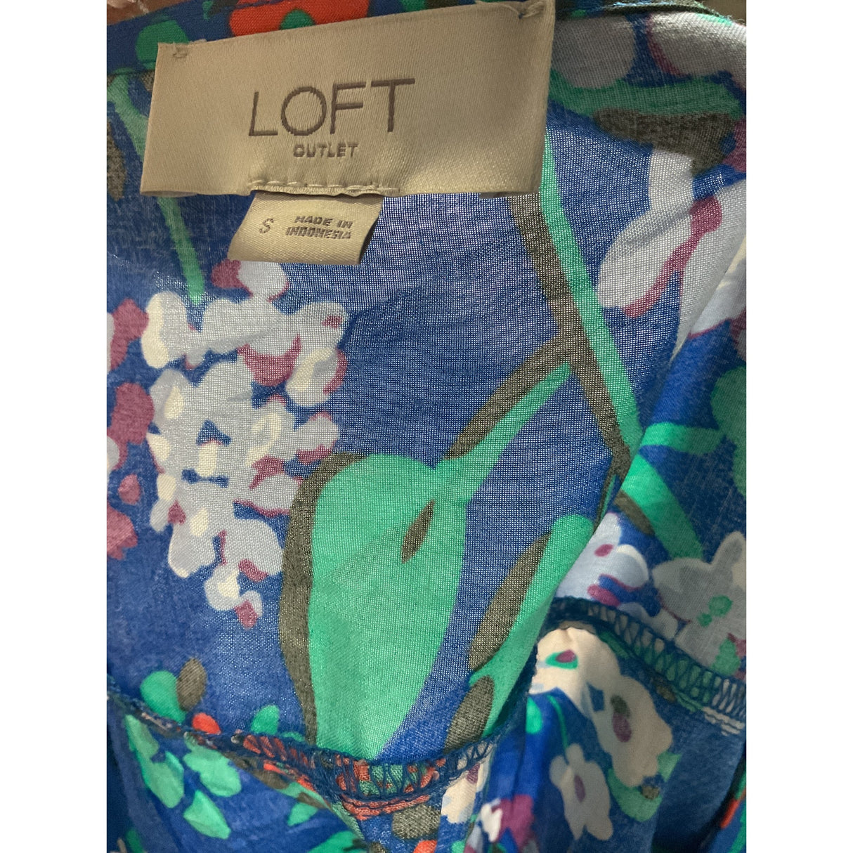 LOFT Multicolor Floral Button-Up Top (Size S)