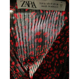 ZARA Red Animal Print Blouse - Women's S