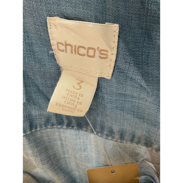 Chico's Blue Lyocell Button-Up Top Size 3