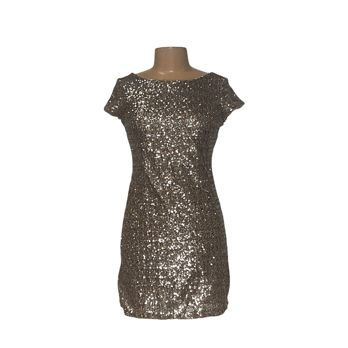 WHBM Gold Shift Dress XS