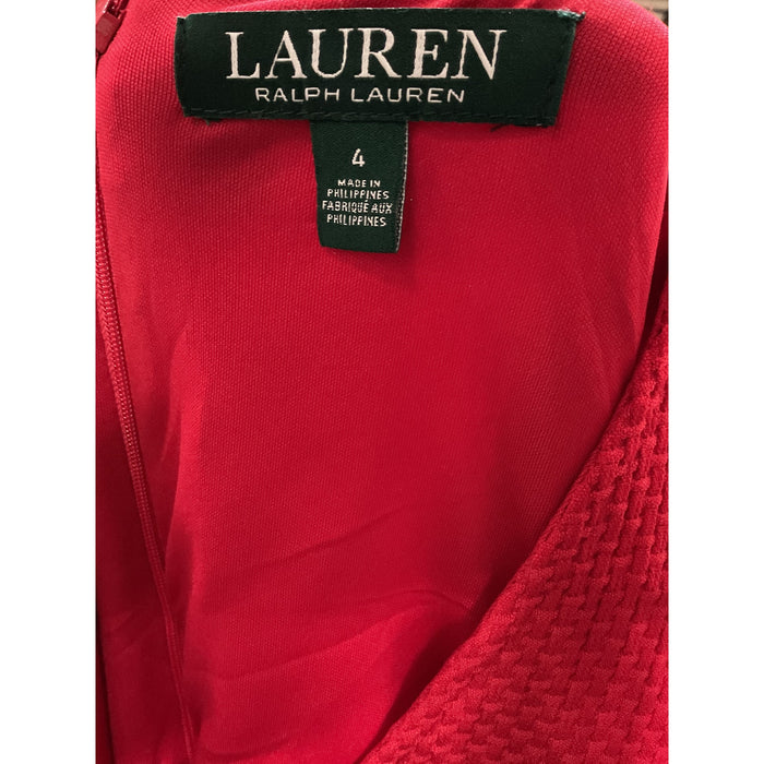 Lauren Ralph Lauren Red A-Line Midi Dress