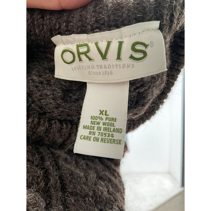 Orvis Brown Wool Sweater XL