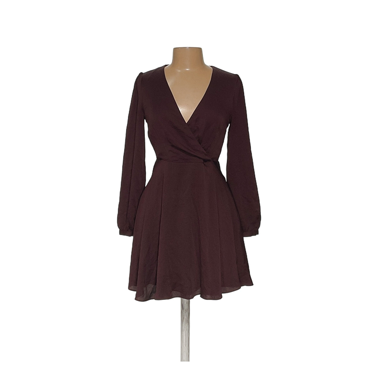 Express Brown Wrap Dress - Size S