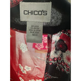 Chic Chico's Silk Chiffon Floral Cardigan