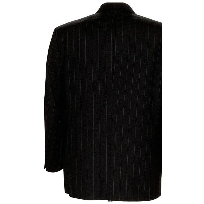 Oscar de la Renta Men's Black Wool Blazer, Size 43