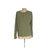 J. CREW Men's Green Cotton Henley Sweater - Size XL