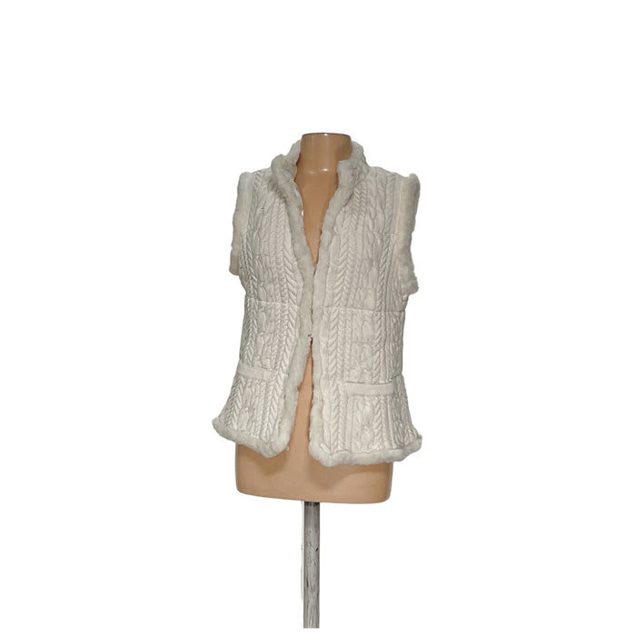 Talbots White Cotton Sweater Vest - Women's L