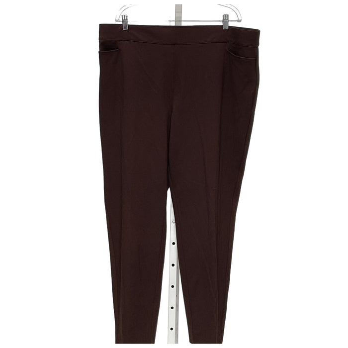 Susan Graver Brown Plus Size Ankle Pants 2X