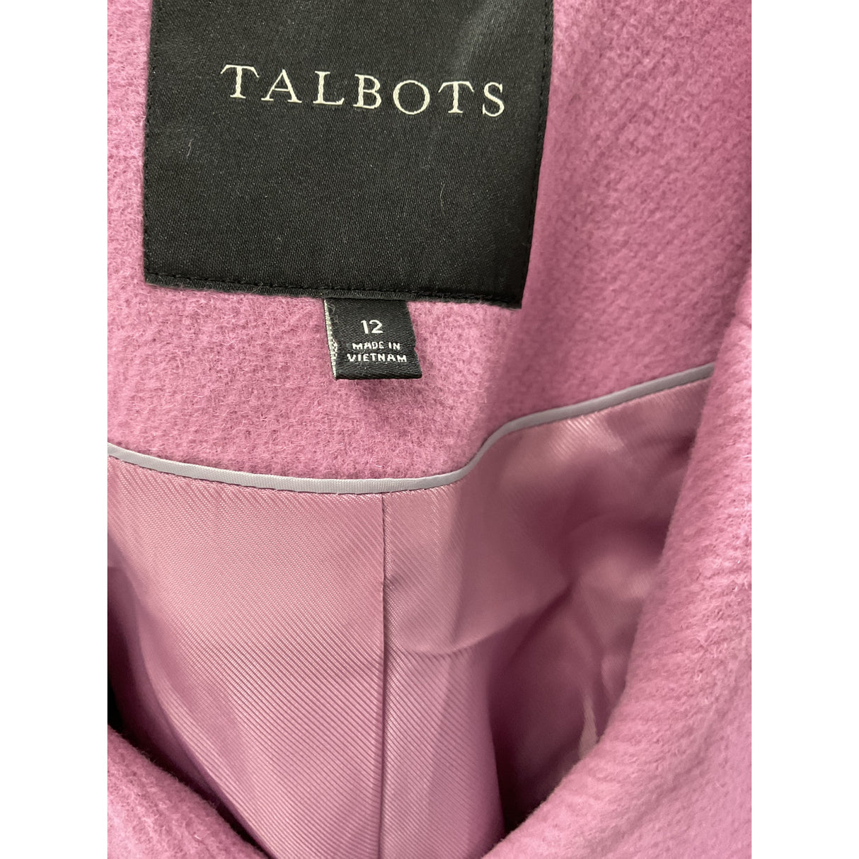 Talbots Purple Wool Trench Coat - Size 12