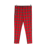 ZARA Red Plaid Leggings XL