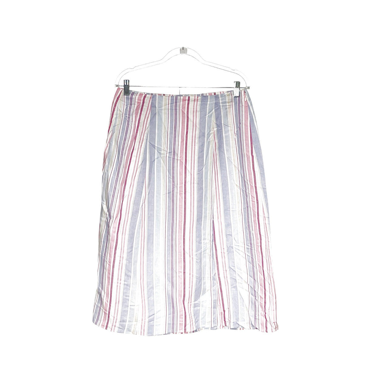 LOFT Multicolor Striped Linen Blend A-Line Skirt 10P