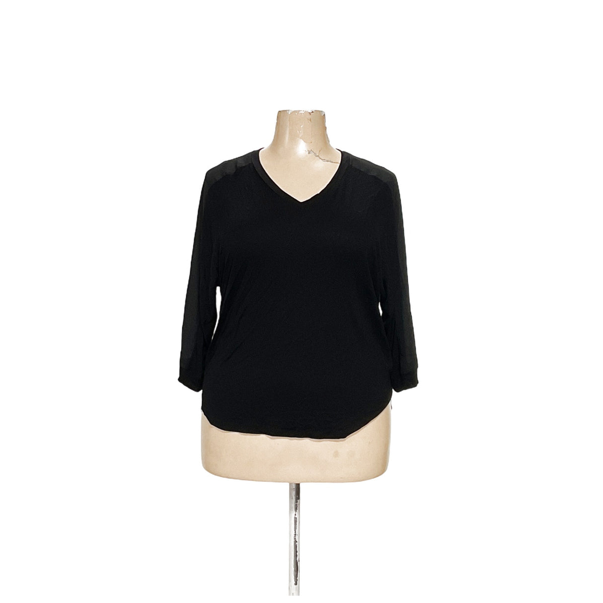 Tahari Black Rayon XL Blouse