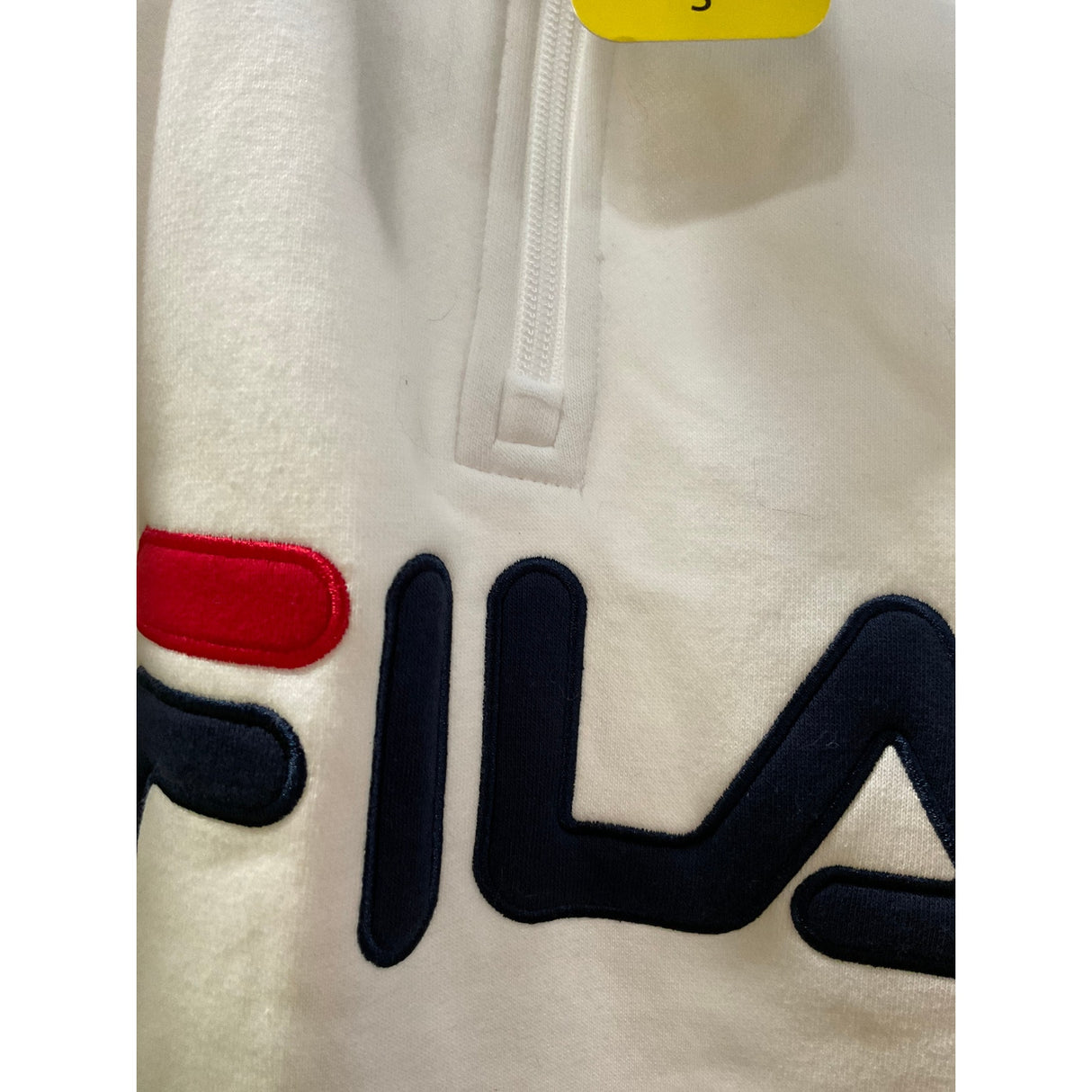 Fila White Henley Sweatshirt Size S