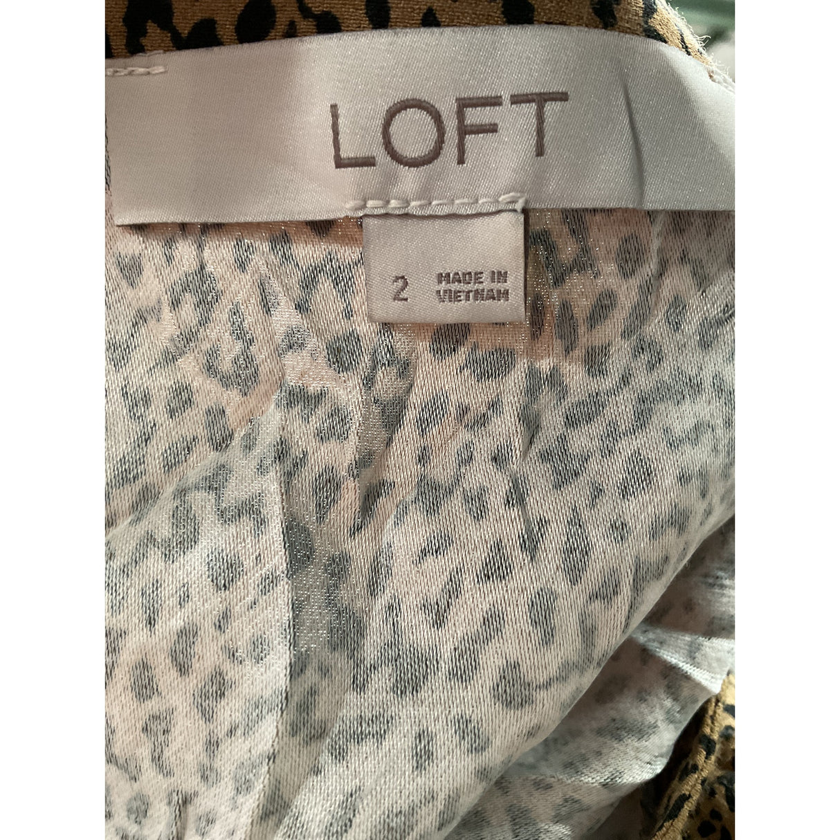 LOFT Brown Rayon Midi A-Line Dress