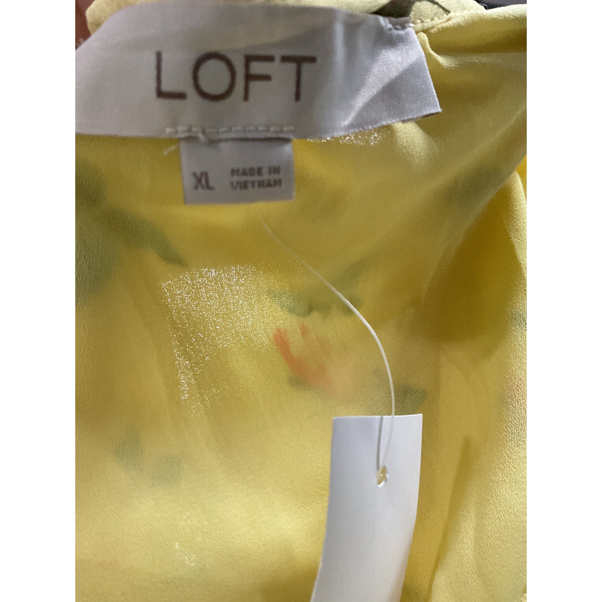 LOFT Yellow Floral Chiffon Blouse XL