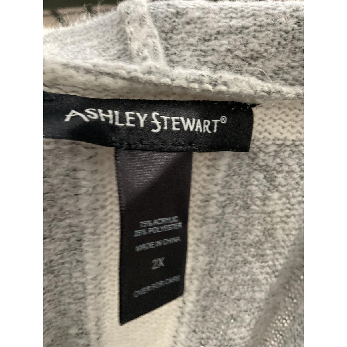 Ashley Stewart 2X Gray Cardigan Sweater