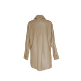 ZARA Women's Beige Faux Leather Overcoat, Size M