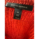 Banana Republic Orange Linen Blouson Midi Dress