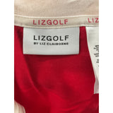 Liz Claiborne Red Striped Cotton Polo Shirt, Women's M