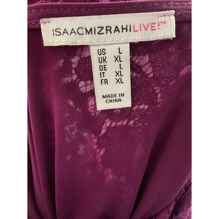 Isaac Mizrahi Purple Nylon Blouse Women's Size L