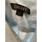 DKNY Men's Blue Linen Button-Up Shirt