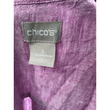 Chico's Purple Linen Blouse, Size 3