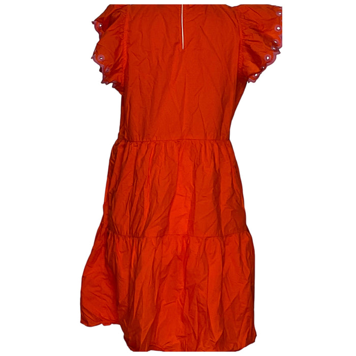 J. CREW Orange Shift Midi Dress - Women's M