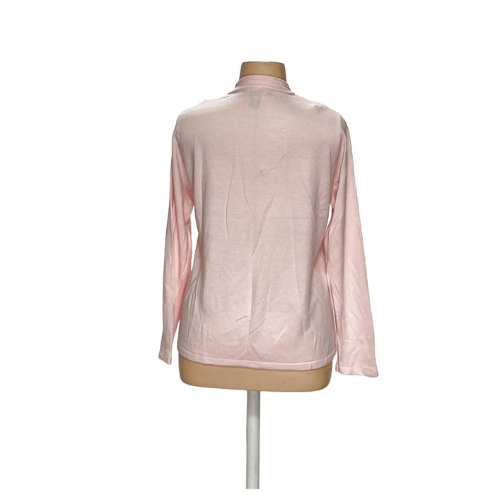 Susan Graver Pink Full Zip Sweater, Size L