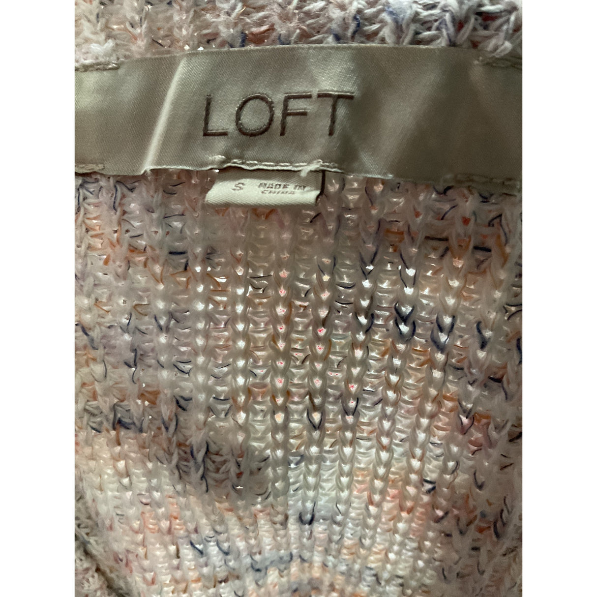 LOFT Multicolor Cotton Cardigan Sweater