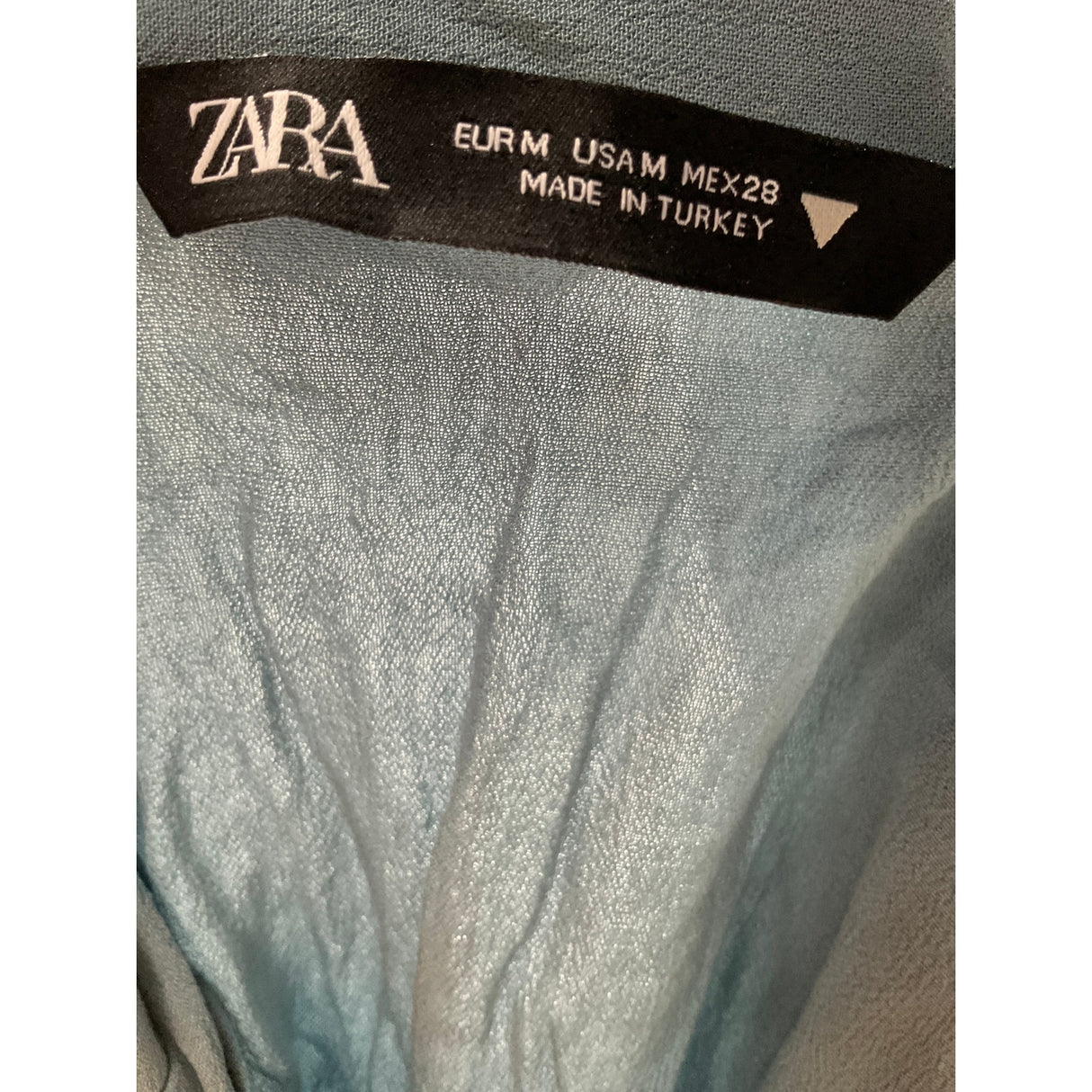 ZARA Blue Button-Up Top, Size M