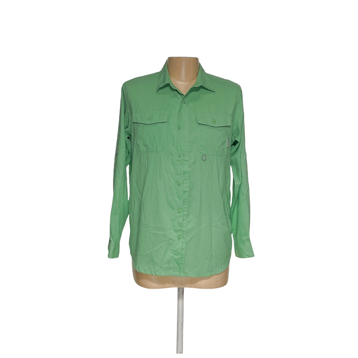 Columbia Men's Green Polyester Button-Up Shirt