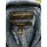 Banana Republic Blue Linen Button-Up Short Sleeve Shirt