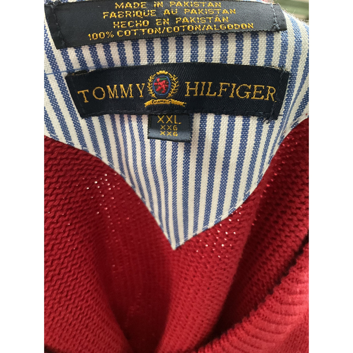 Tommy Hilfiger Red Cotton Men's Sweater