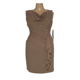 Jones NY Brown A-Line Midi Dress 16 100% Cotton