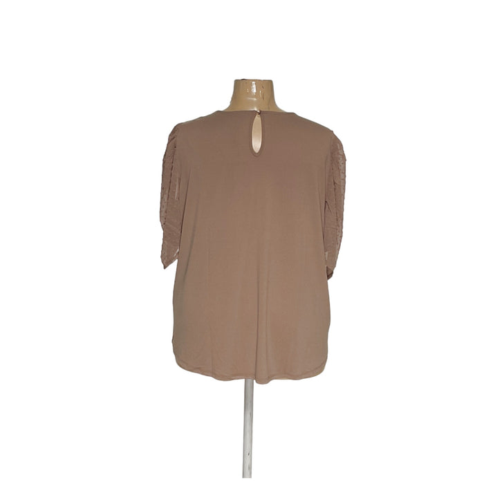 Adrianna Papell Beige Plus Size Blouse