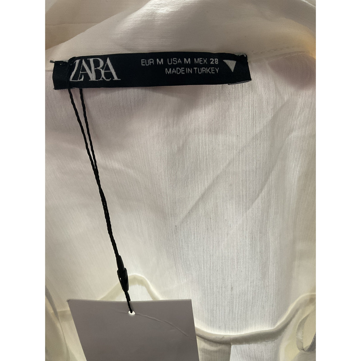 ZARA White Canvas Blouse - Women's M