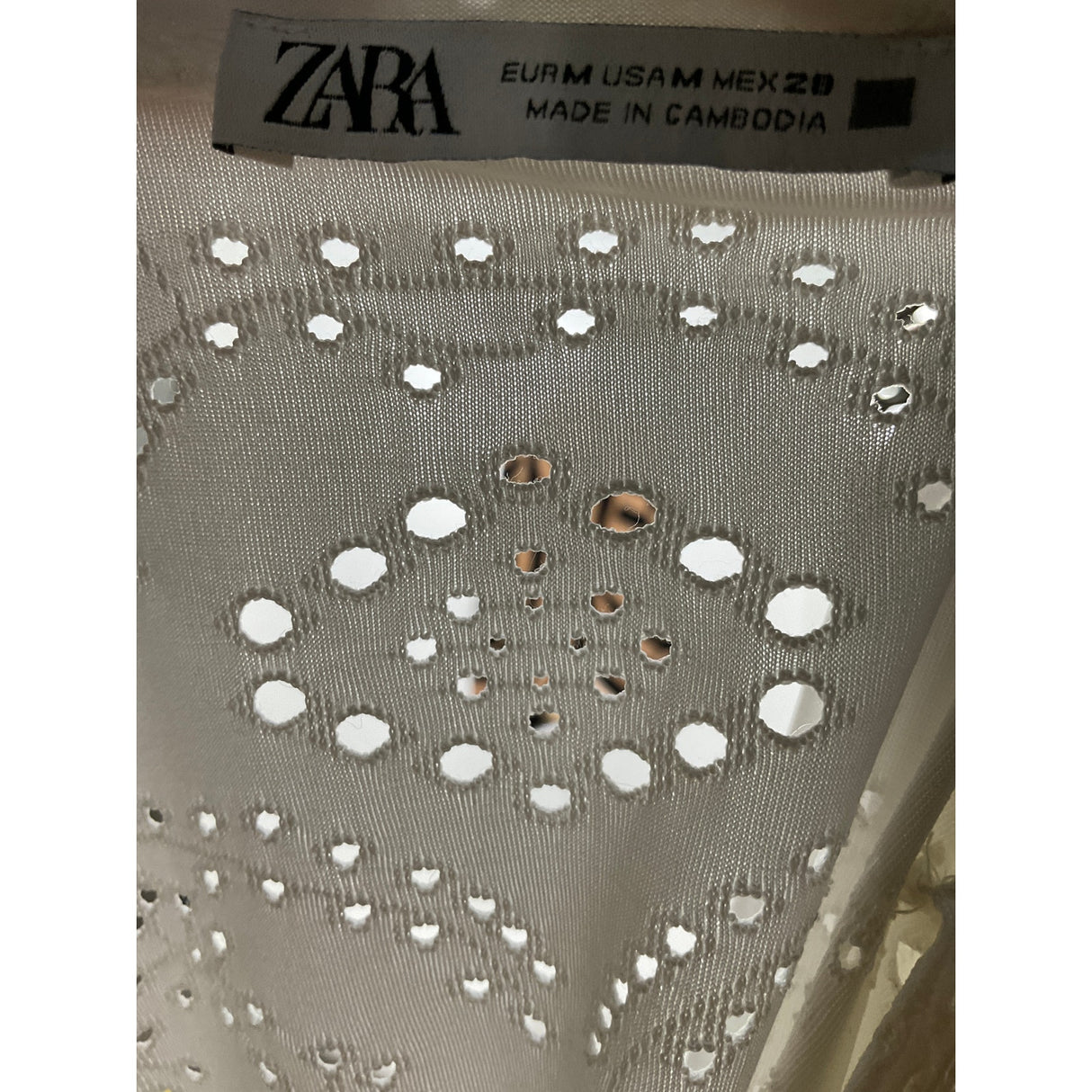 ZARA White Eyelet Blouse M, Summer Casual/Party Top