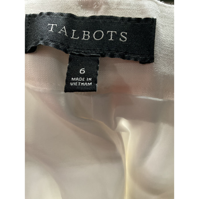 Talbots White Linen Ankle Pants