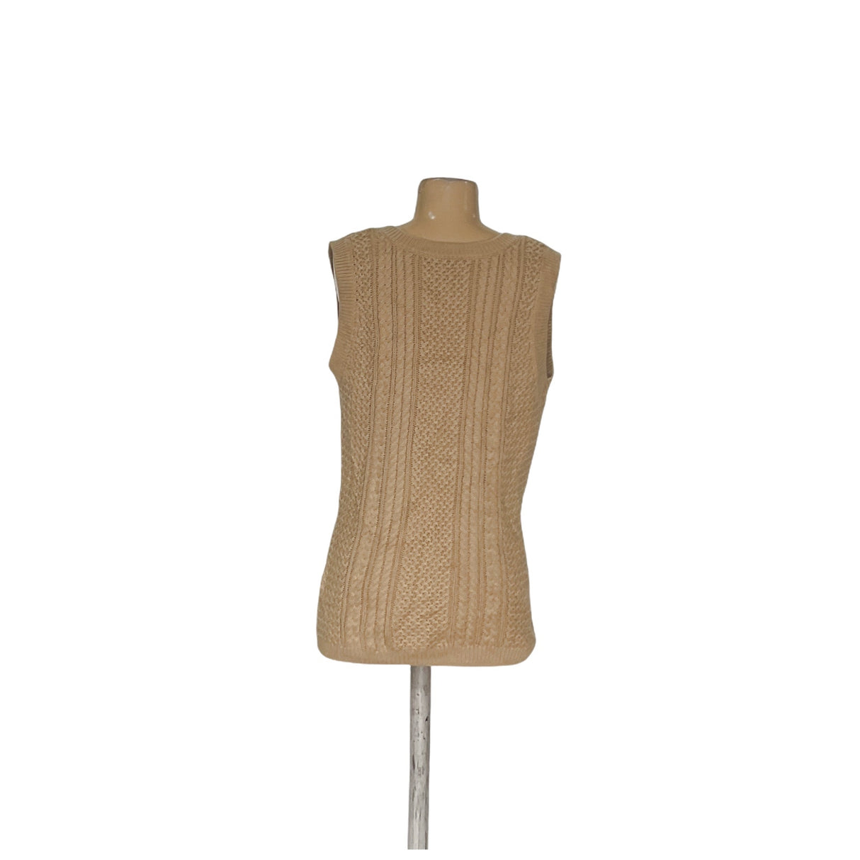 Talbots Beige Cotton Vest Sweater - Women's M