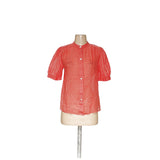 Banana Republic Orange Ramie Button-Up Top, Size S