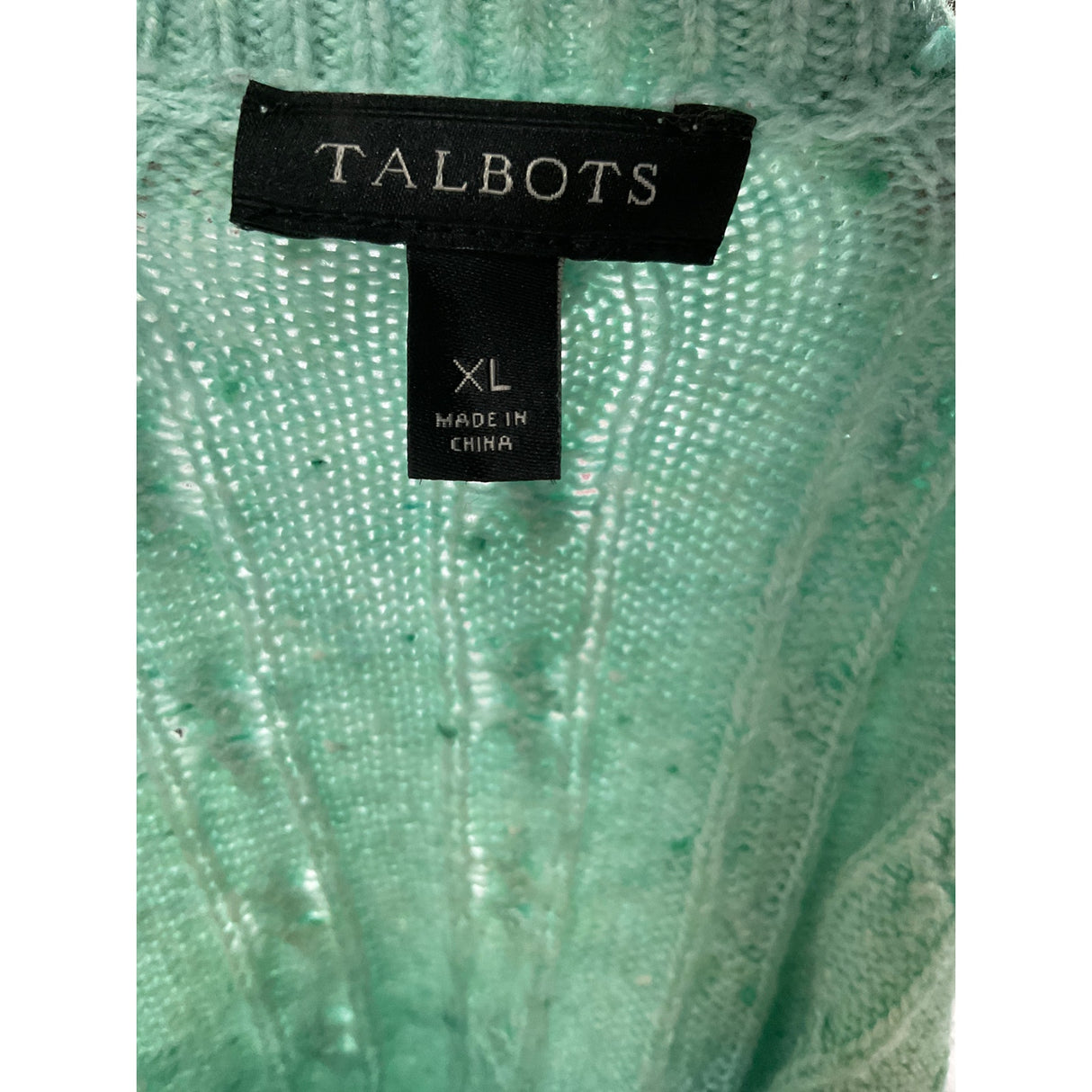 Talbots Green XL Cotton Pullover Sweater