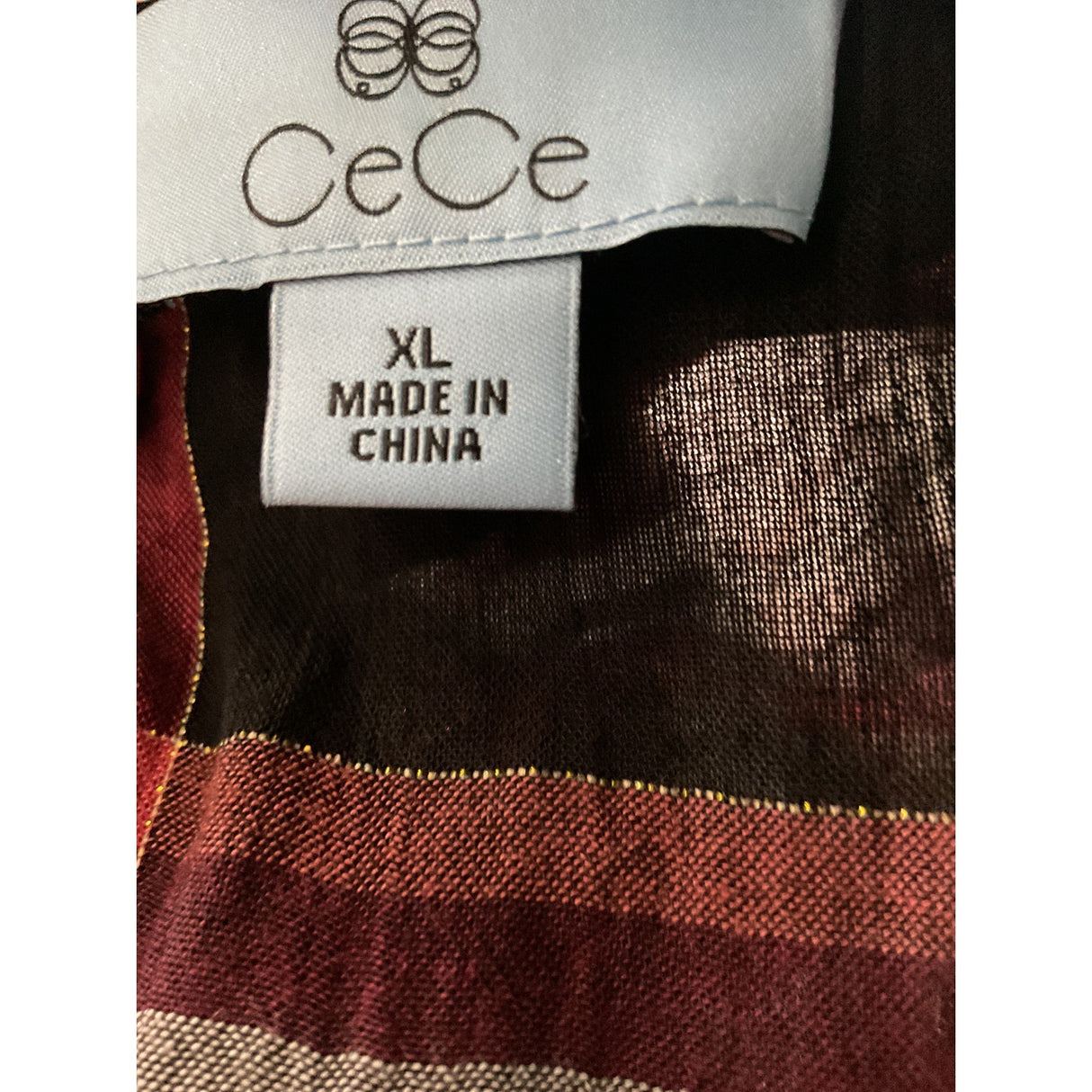 CeCe Plaid Multicolor Blouse - XL