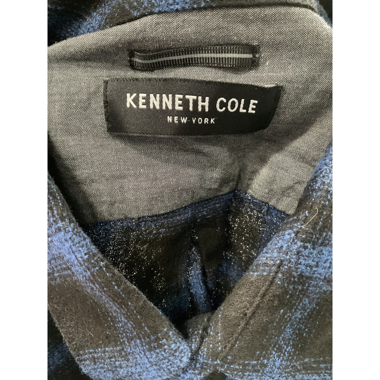 Kenneth Cole Blue Plaid Flannel Shirt