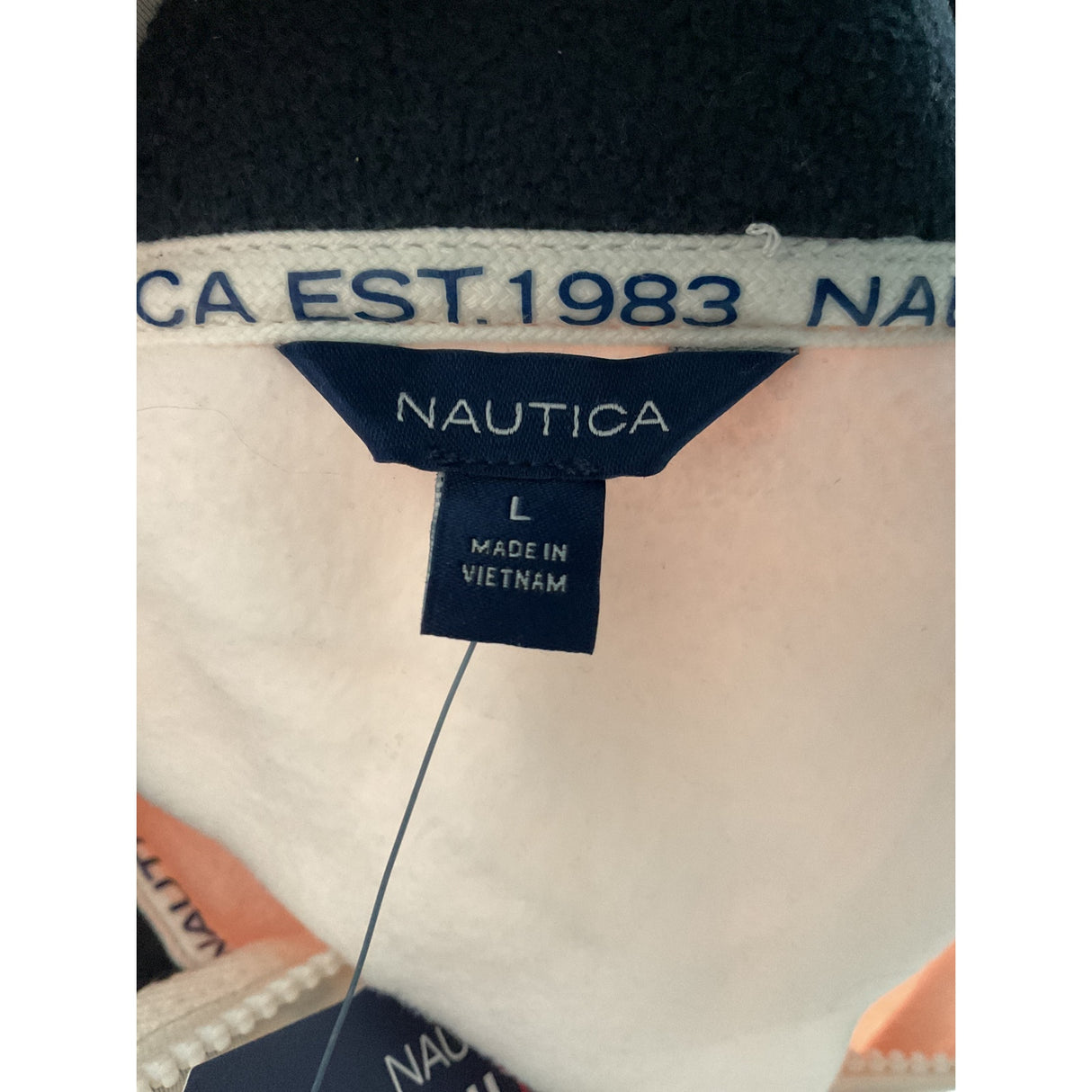 Nautica Pink Henley Sweatshirt L