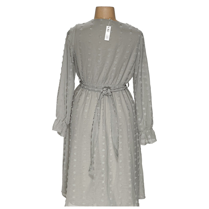 Baltic Born Gray Blouson Midi Dress